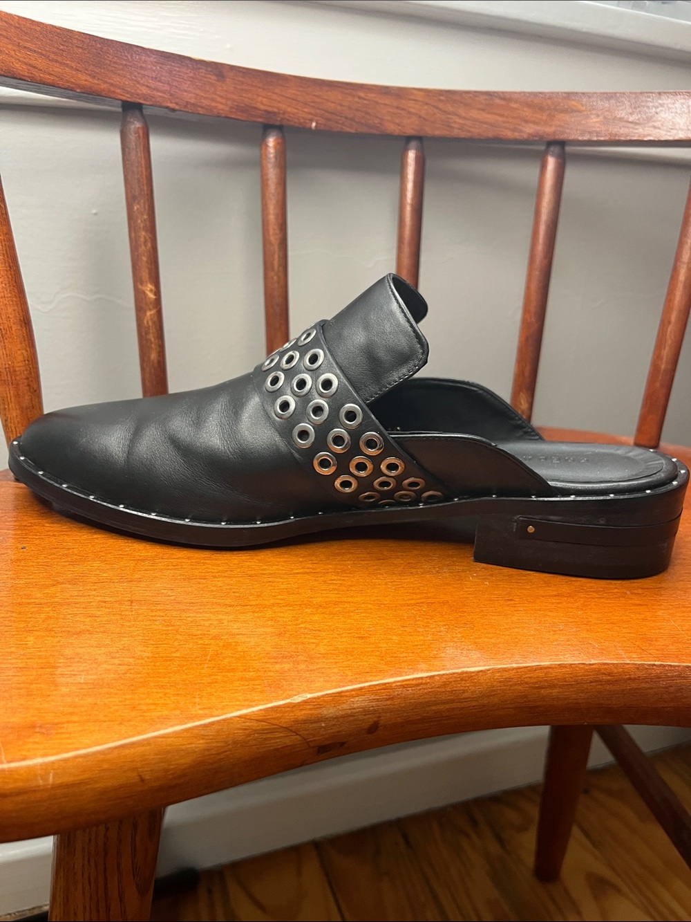 NWOT Freda Salvador Keen Leather Mule Grommet Loafers Women’s Sz 10 - Picture 7 of 10
